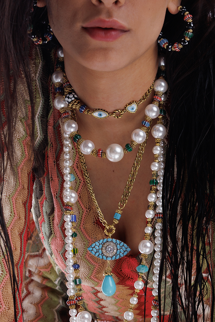 ALESSIA EVIL EYE CHARM NECKLACE