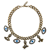 ALTIN KAPLAMA CHARM GÖZ KOLYE