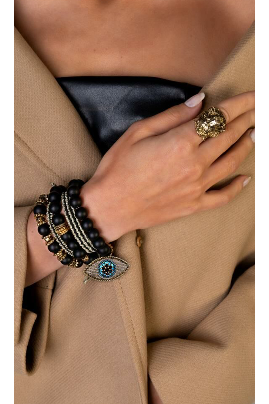 EYE MOTIF NATURAL STONE BRACELET COMBINE