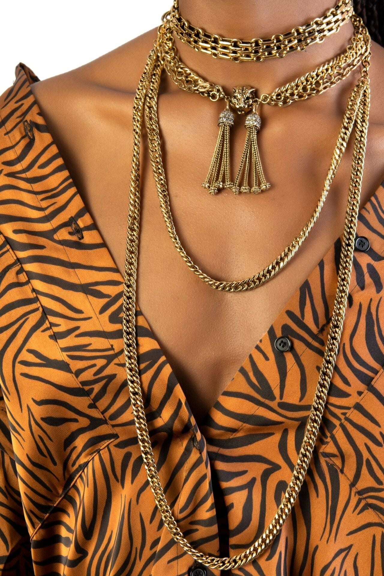 TIGER MOTIF GOLD NECKLACE