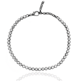 Jew Dark Silver Plated Diamond Mount Waterway Necklace