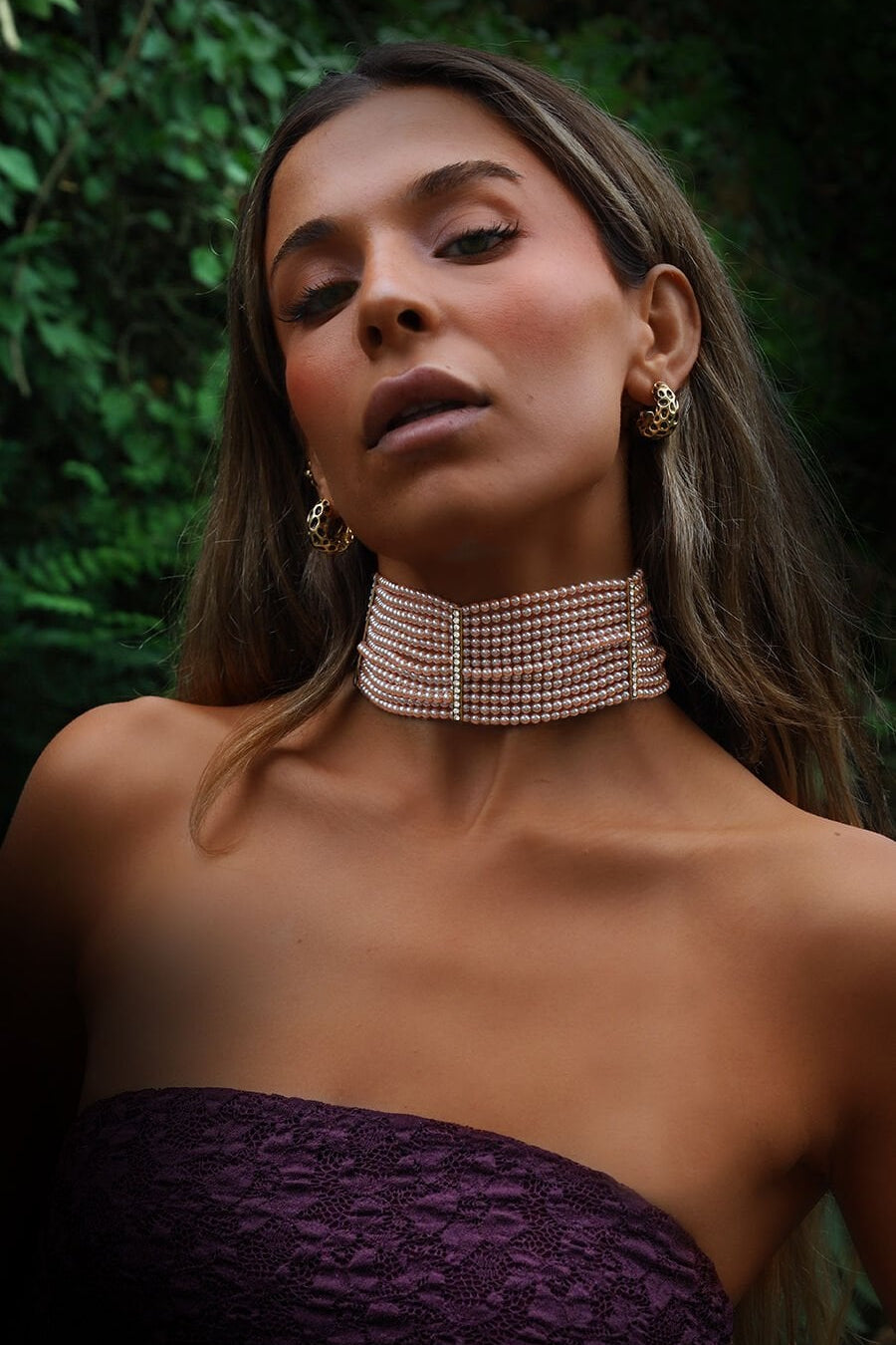 ROSALINE GLOW CHOKER İNCİ KOLYE