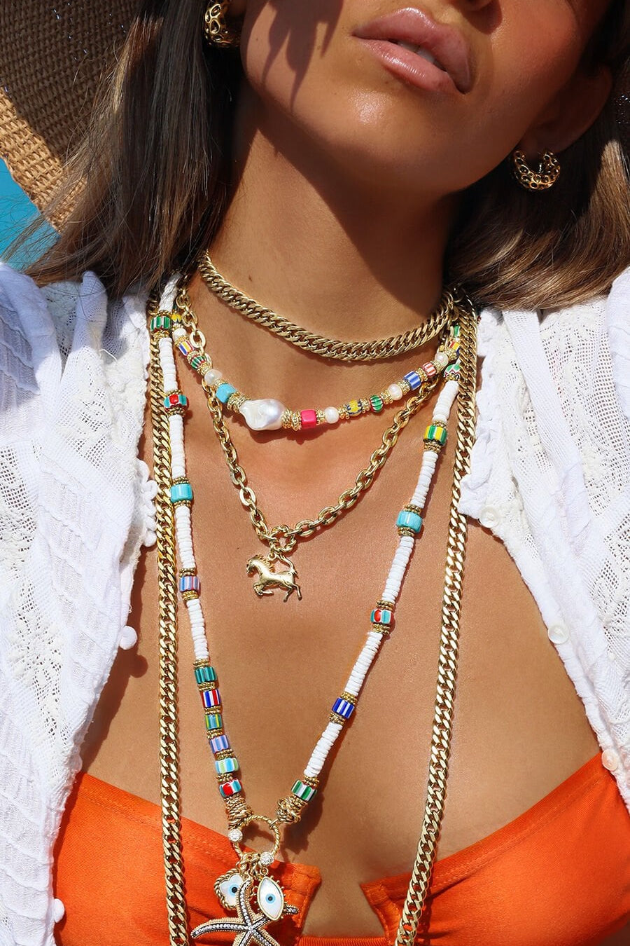 THALORIA GEMSTONE CHARM NECKLACE